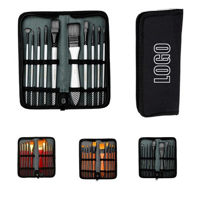 Paint Brush Set with Carrying Case