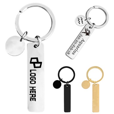 Personalized Pendant Stainless Steel Keychain