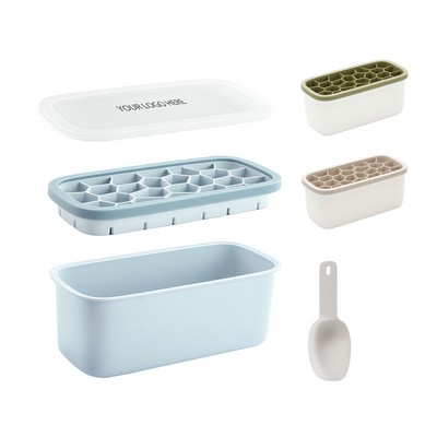 Honeycomb Ice Cube Silicone Mold With Storage Box
