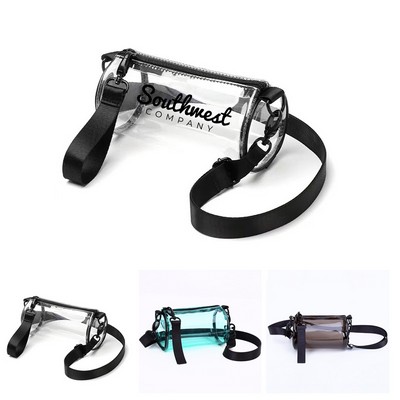 Cylindrical Clear PVC Stadium Crossbody Bag