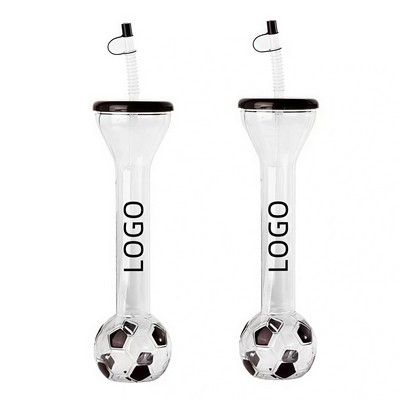 20oz Soccer Cup Creative Shape Plastic Straw Cup