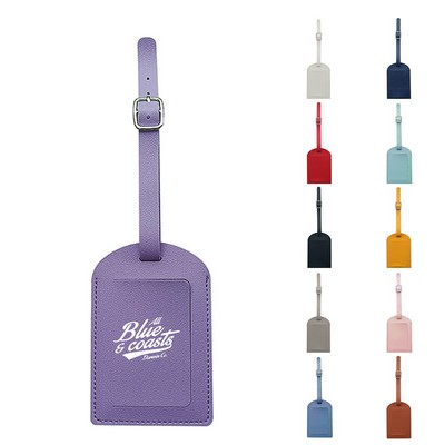 PU Leather Luggage Tag with Strap