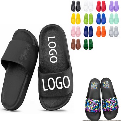 Full Color Pvc Slippers Pool Sandals
