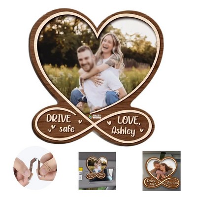 Wooden Car Sun Visor Photo Holder