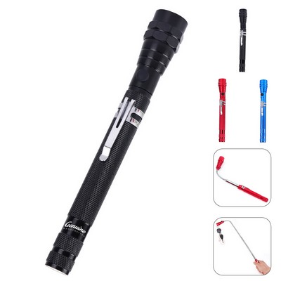 Extendable Magnetic Pickup Tool with Flexible Neck and LED Light