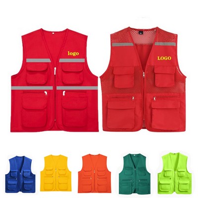 Multi-Pocket Volunteer Work Reflective Vest