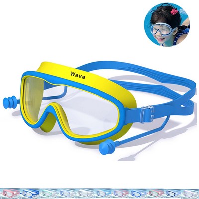 Hd Children's Large Frame Waterproof and Anti-fog Swimming Goggles