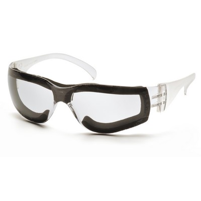Intruder Safety Glasses, Clear Foam Padded Frame with Clear-Hardcoated Anti-fog Lens