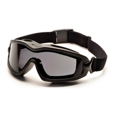 V2G Plus Safety Glasses, Black Frame with Dual Gray H2X Anti-Fog Lens