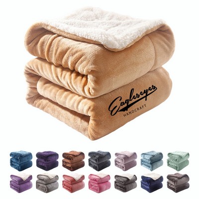 Soft Flannel & Faux Lamb's Wool Blanket