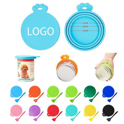 Silicone Pet Food Can Preservation Lid with Spoon