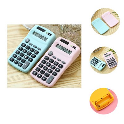 Mini Digit Display Calculator Solar Battery Dual Power Calculator