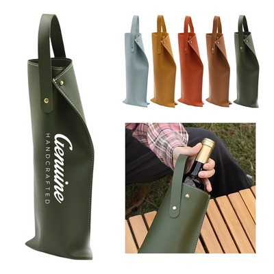 PU Leather Wine Tote Bag