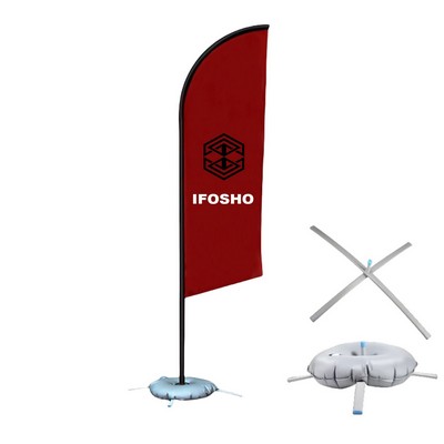 9' Custom Knife-Shaped Feather Flag Single-Sided Advertising Flag with Pole Kit for Event