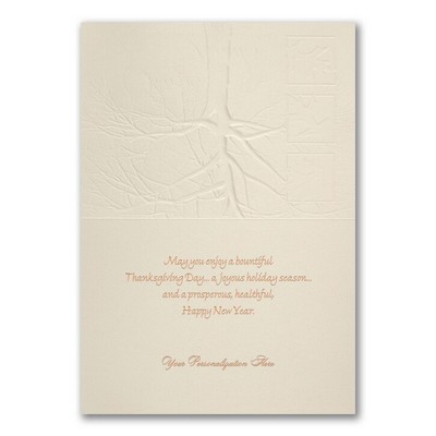 Copper Leaves of Thanks Thanksgiving Card