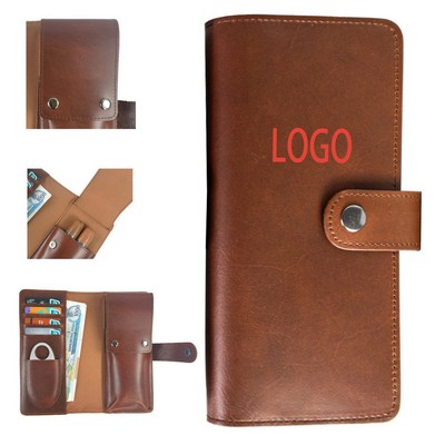 Luxury Genuine Leather Cigar Case & Wallet