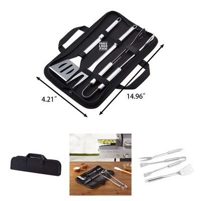 4-Piece Stainless Steel Barbeque Grilling Tool Set