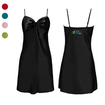 Ice Silk Sleepwear With Built-in Bra