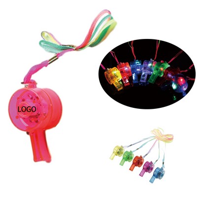 LED Flashing Whistle with 3-Light Ring for Cheering