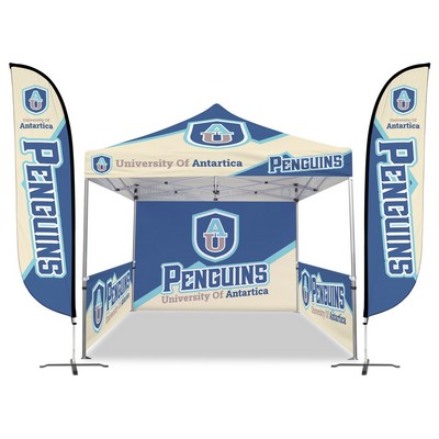 10' x 10' Custom Canopy Tent w/ Walls & Flags