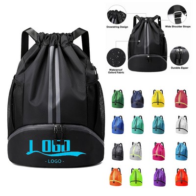 Drawstring Pocket Basketball Backpack