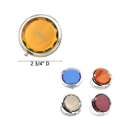 Double Sided Folding Crystal Pocket Mini Mirror