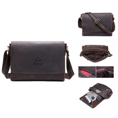 Timeless Vintage Crazy Horse Cowhide Messenger Bag