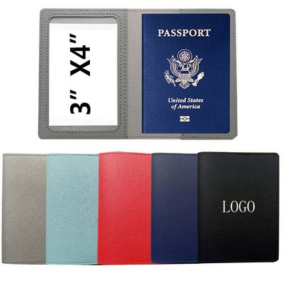 Slim PU Leather Passport Case Multiple Storage 4"x 5.5"
