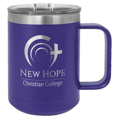 Polar Camel 15 oz. Purple Vacuum Insulated Mug with Slider Lid