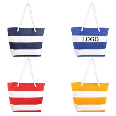 Rope Handle Cotton Canvas Tote Bag