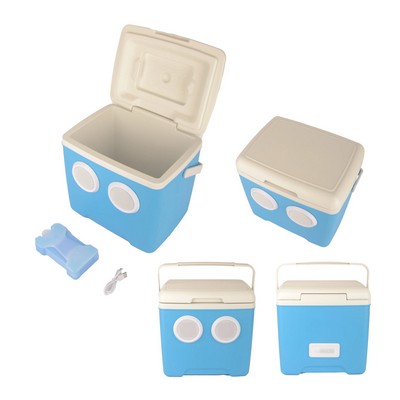 Portable Cooler Box with Dual Bluetooth Speakers