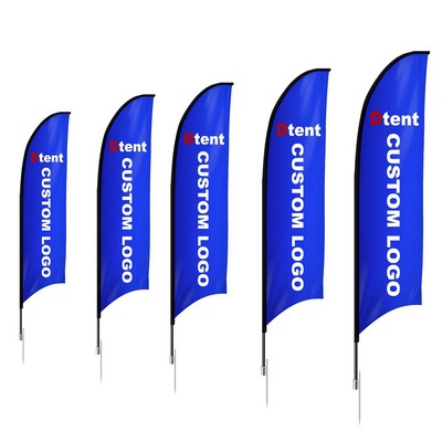 9' Feather Flag Kit Double Sided Logo Imprint With Spike Base