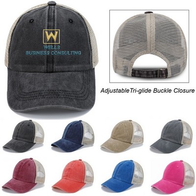 Washed Cotton Mesh Back Cap