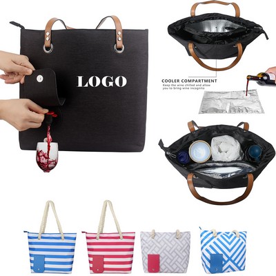 Beach Wine Tote Bag