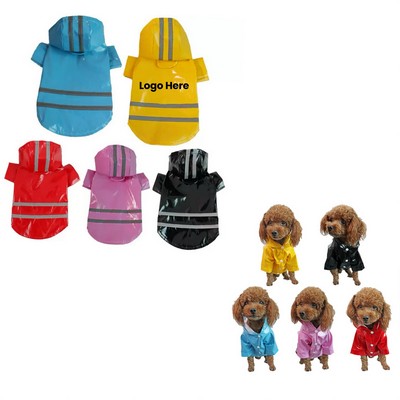 Pet Reflective Raincoat With Cap
