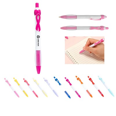 Retractable Pink Ribbon Breast Cancer Awareness Pen