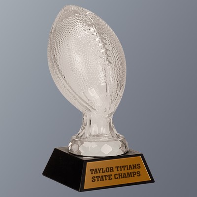 Glass Football with Marble Base, Small (3-1/2" x 7-1/2"H)