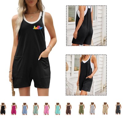 Women's Rompers Summer Loose Sleeveless Jumpsuit