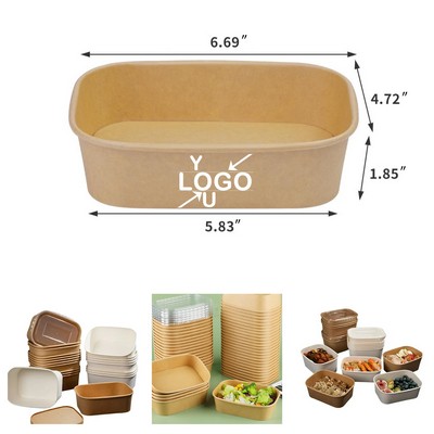 Kraft Paper To-Go Food Boxes with Lids