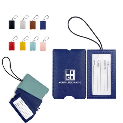 Elastic Strap PU Luggage Tag for Travel Business Trip Tour