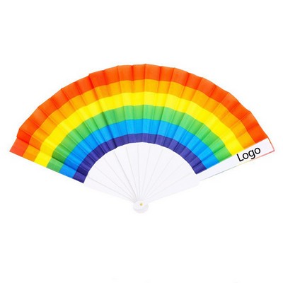 Pride Moon Foldable Rainbow Hand Fan