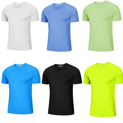 Men's Short Sleeve T-Shirt Quick Dry Rash Guard Athletic Running
