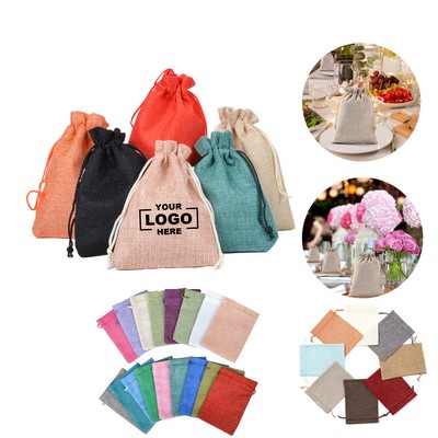 Burlap Drawstring Pouch