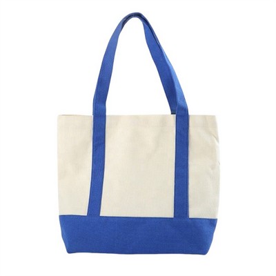 Two-Tone Accent Gusseted Tote Bag - Full Color