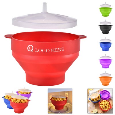 Collapsible Microwave Silicone Popcorn Maker Bowl