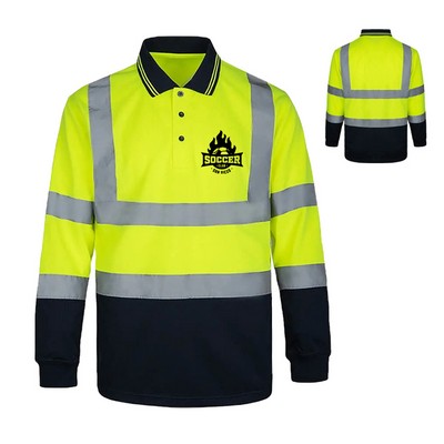 High Visibility Class 3 Reflective Long Sleeve Polo Shirt