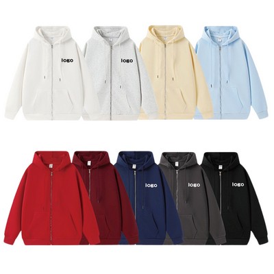 Midweight Full-Zip Fleece Hooded Sweatshirt