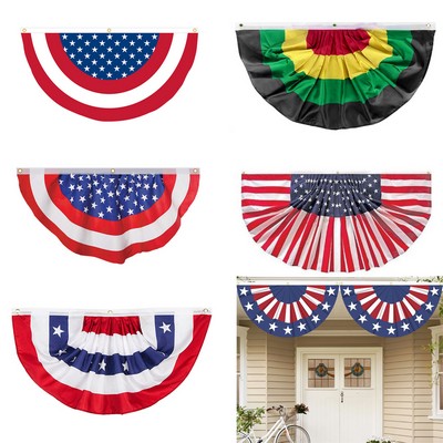 The Nation Pleated Fan Flag American Bunting 4th of July Decoration