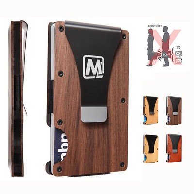 RFID Blocking Wood Credit Card Wallet