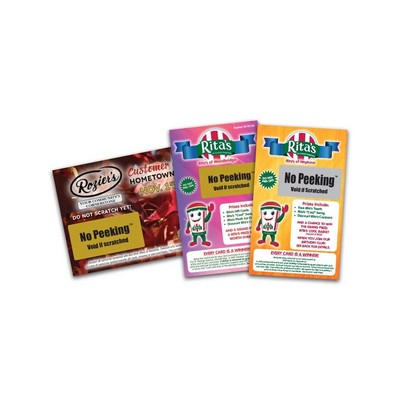 NO PEEKING SCRATCH OFF CARDS (4 Sizes)